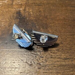 Silver Clip-On Earrings with Crystal Accent